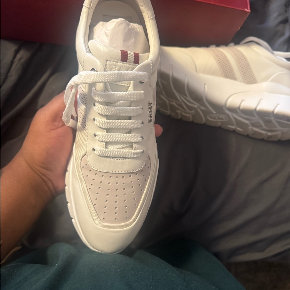 Bally White Sneakers All-White Leather Design
